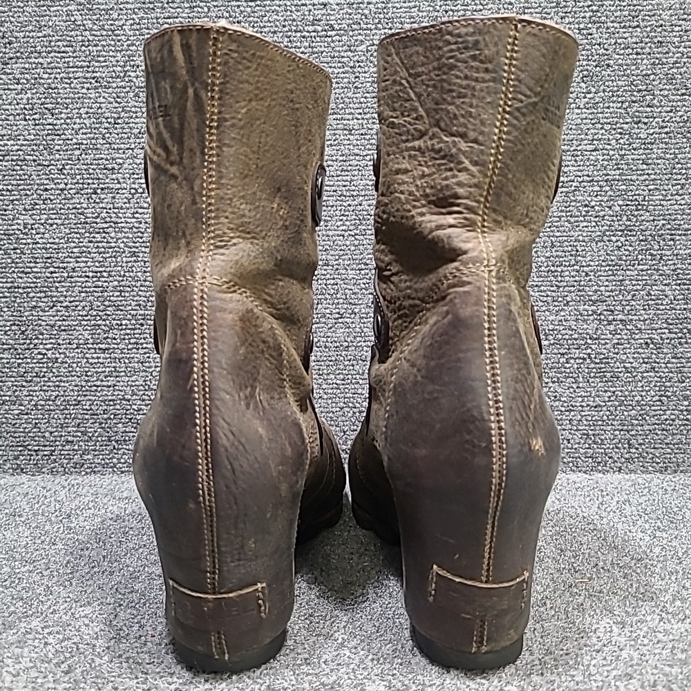 Sorel Joan of Arctic Wedge Lace Up Leather Boots Brown Womens Size 9.5 / EU 40.5 - Picture 5 of 13